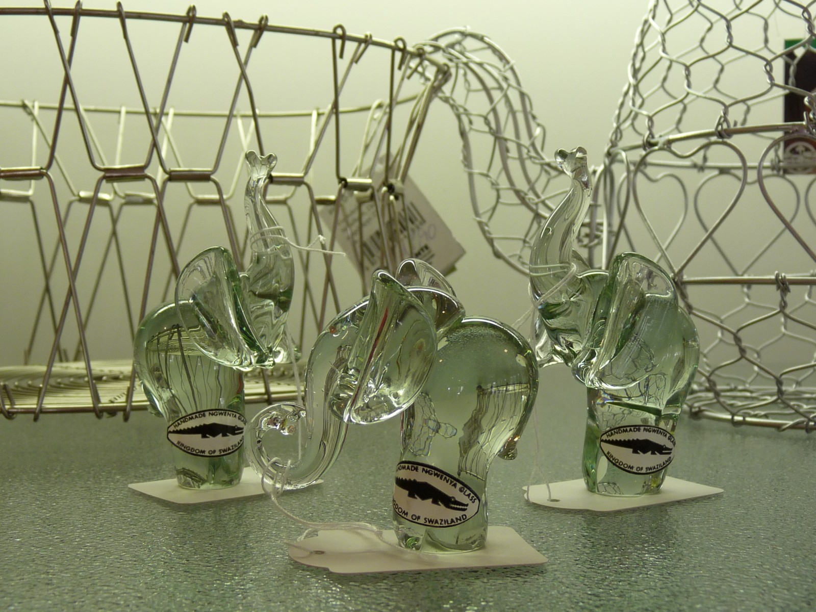 Flaschenstöpsel "Elephanten" aus Glas (Swaziland)